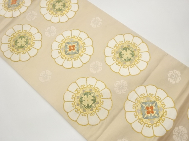 JAPANESE FUKURO OBI / WOVEN ABSTRACT FLOWERS